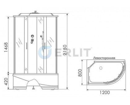 Душевая кабина Erlit ER3512TPL-C4