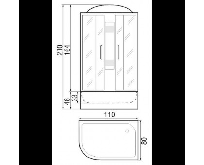 Душевая кабина River NARA 110/80/44 MT R