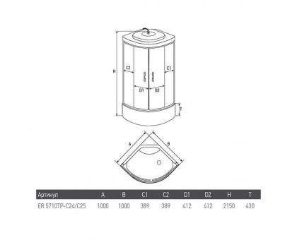 Душевая кабина Erlit ER5710ТР-С24