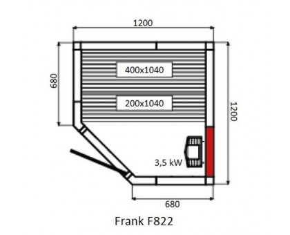 Финская сауна Frank F822 120х120 см