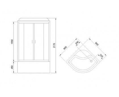 Душевая кабина Royal Bath RB 90NRW-C-CH 90х90 см, с матовыми стеклами