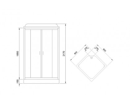 Душевая кабина Royal Bath RB 80HP6-WC 80х80 см, с матовыми стеклами