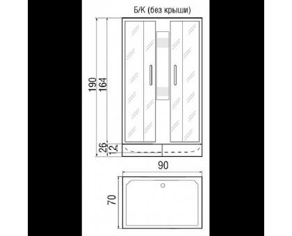 Душевая кабина River QUADRO 90/70 МТ Б/К