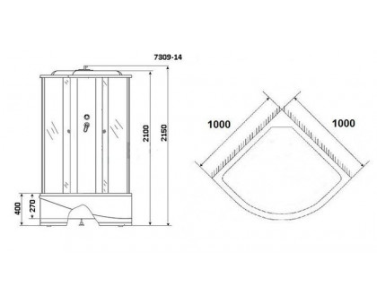 Душевая кабина Niagara NG-7309-14 100х100 см, с матовыми стеклами