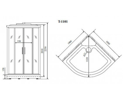 Душевая кабина Timo Standart T-6601 Silver 100х100 см