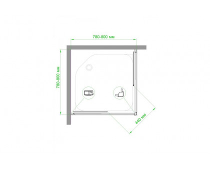 Душевой уголок Royal Bath RB HPD-T 80х80 см, с прозрачными стеклами