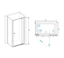 Душевой уголок RGW PA-44 (PA-02 + Z-12 + A-11) 120x80, прозрачное стекло