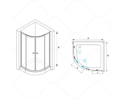 Душевой уголок RGW CL-51 80x80, прозрачное стекло