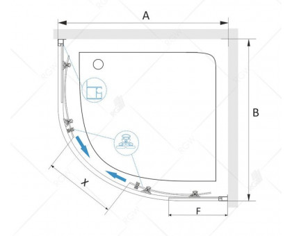 Душевой уголок RGW CL-54 100x100, прозрачное стекло