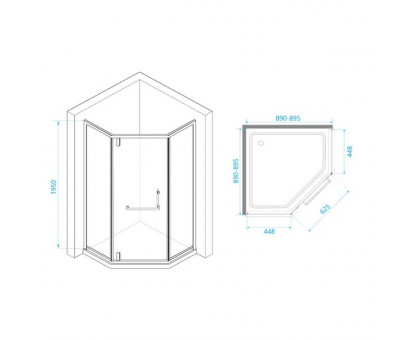 Душевой уголок RGW HO-084W 90x90, прозрачное стекло