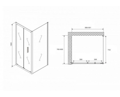 Душевой уголок ABBER Sonnenstrand AG07090B-S80B