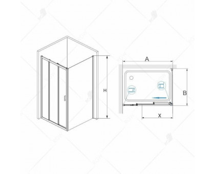 Душевой уголок RGW PA-73 P (PA-13 + 2Z-050-2) 180x90, прозрачное стекло