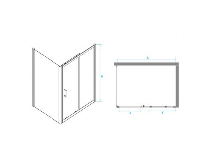 Душевой уголок RGW PA-74B (PA-14B + Z-050-2B) 160x80, прозрачное стекло