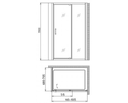 Душевой уголок Gemy Sunny Bay S28191A-A70 100х70 см