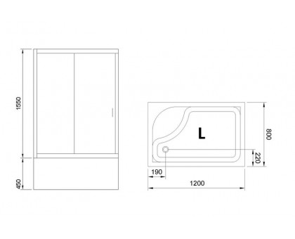 Душевой уголок Royal Bath RB 8120BP-C 120х80 см, с матовыми стеклами, левосторонний