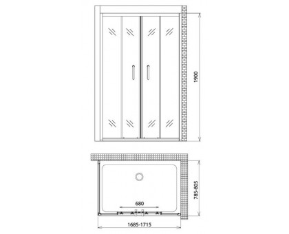 Душевой уголок Gemy Victoria S30192C-A80 170х80 см